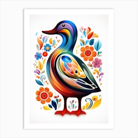 Scandinavian Bird Illustration Mallard Duck 3 Art Print