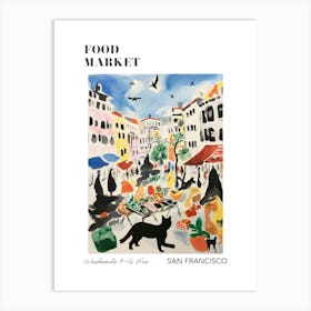 The Food Market In San Francisco 4 Illustration Poster Art Print