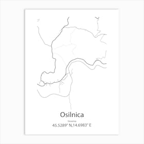 Osilnica,Slovenia Minimalist Map Art Print