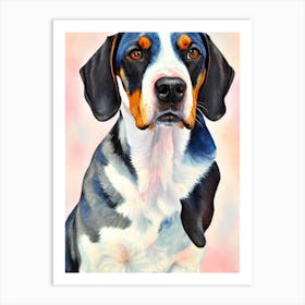 Bluetick Coonhound 3 Watercolour Dog Art Print