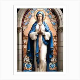 Stained Glass of Holy Virgin Mary Art Print