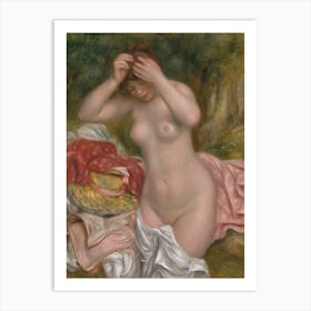 Bather Arranging Her Hair (1893), Pierre Auguste Renoir Art Print