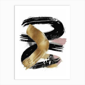 Gold And Black Letter S 1 Art Print