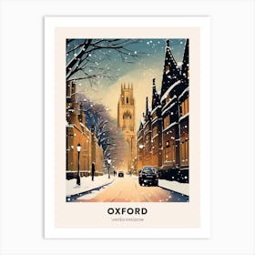 Winter Night  Travel Poster Oxford United Kingdom 4 Art Print