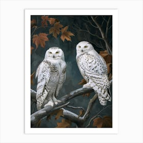 Snowy Owls 3 Art Print