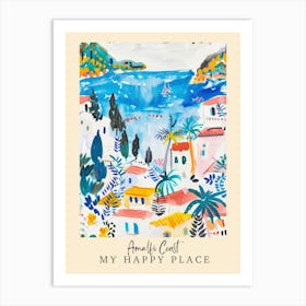 My Happy Place Amalfi Coast 3 Travel Poster Art Print