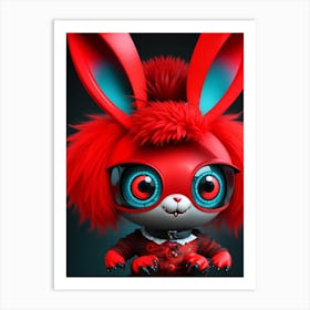 Red Bunny Art Print