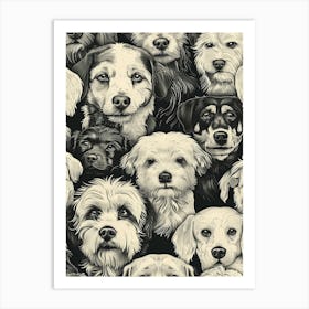 Perfectly Repeatable Artwork With Cute Dog Faces 11 Art Print