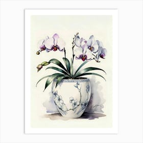 Orchids In A Vase 1 Art Print