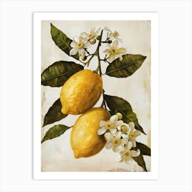 Lemons On A Branch 9 Art Print