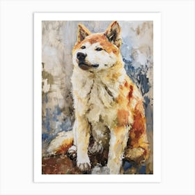 Akita Acrylic Painting 5 Art Print