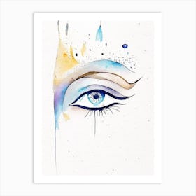 Buddha S Eyes Symbol Minimal Watercolour Art Print