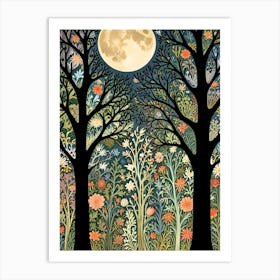 William Morris Moonlight In The Forest 114 Art Print