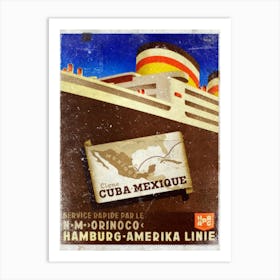 Vintage Travel Poster ― Cuba Mexique Art Print