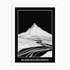 Ben More Crianlarich Mountain Line Drawing 3 Poster Art Print