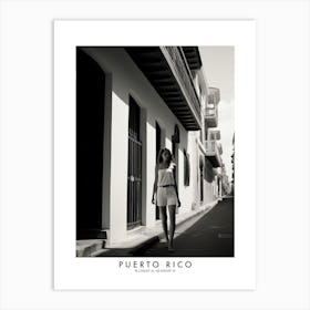 Poster Of Puerto Rico, Black And White Analogue Photograph 4 Art Print