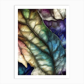 Stained Glass Leaves Art Print