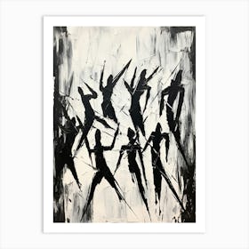 Dance Abstract Black And White 3 Art Print