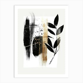 Black And Gold Abstract Painting 3 Art Print