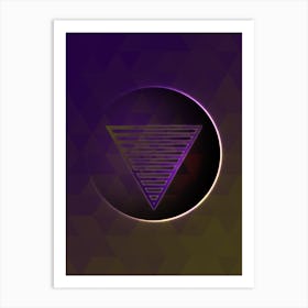 Geometric Neon Glyph on Jewel Tone Triangle Pattern 479 Art Print
