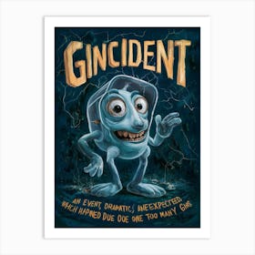 Gincident Noun an Event, Often Dramatic and Unexpected, which Happened Due to one Too Many gins Art Print