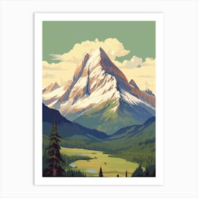 Mount Robson Provincial Park Canada 2 Vintage Travel Illustration Art Print
