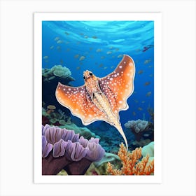 Blanket Octopus Detailed Illustration 7 Art Print