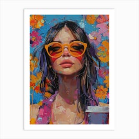 Girl With Sunglasses 2 Art Print