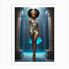 Beautiful And Sexy African American Princess 19 Art Print