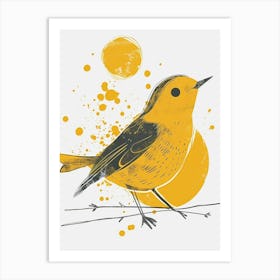 Yellow Robin 3 Art Print