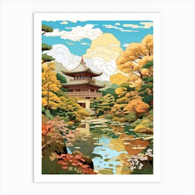 Ryoan Ji Japan  Illustration Ration 2  Art Print