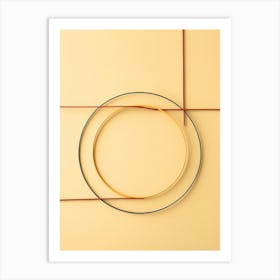 Abstract Gold Circle On Yellow Background Art Print