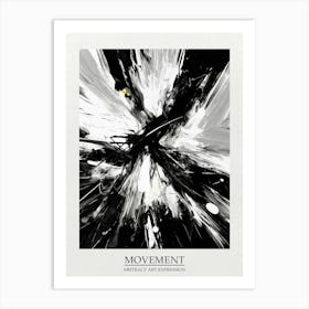 Movement Abstract Black And White 1 Poster Art Print