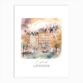 England London Storybook 1 Travel Poster Watercolour Art Print