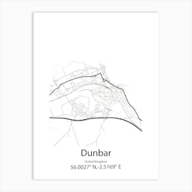 Dunbar,United Kingdom Minimalist Map Art Print