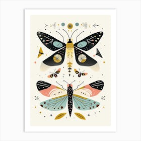 Colourful Insect Illustration Firefly 2 Art Print