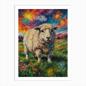 Sheep In The Meadow Art Print