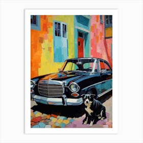 Plymouth Barracuda Vintage Car With A Dog, Matisse Style Painting 3 Art Print