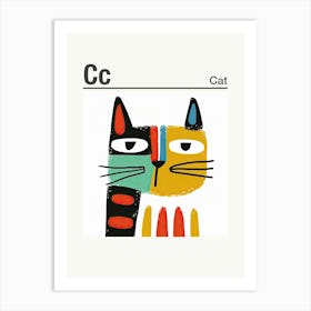 Animals Alphabet Cat 1 Art Print