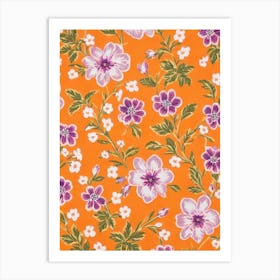 Bluebell Floral Print Retro Pattern2 Flower Art Print