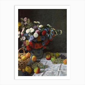 Still Life With Flowers And Fruit (1869), Claude Monet Art Print