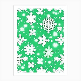 Irregular Snowflakes, Snowflakes, Kids Illustration 1 Art Print