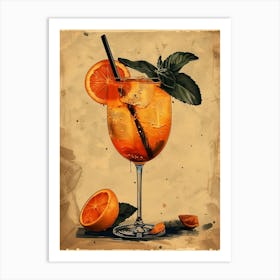 Cocktail With Oranges Art Print