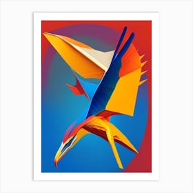 Pterodactyl 2 Primary Colours Dinosaur Art Print