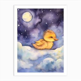 Baby Duck 1 Sleeping In The Clouds Art Print