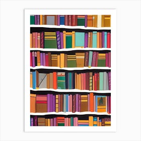 Wobbly Wonky Bookshelf Books Bookcase Simpleabstract Study Art Print