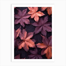 Dark Autumn Leaves Art Print