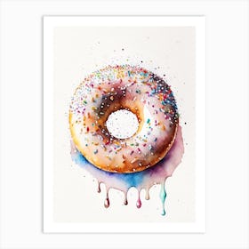 Sprinkles Donut Cute Neon 1 Art Print