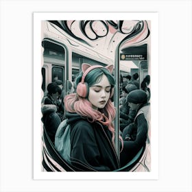 Girl In The Subway Art Print