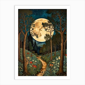 william morris Full Moon In The Forest 3 Art Print